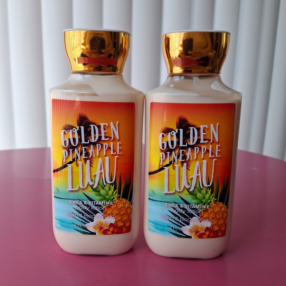 Bath & Body Works GOLDEN PINEAPPLE LUAU Body Lotion 8 fl oz Set of 2 Retired